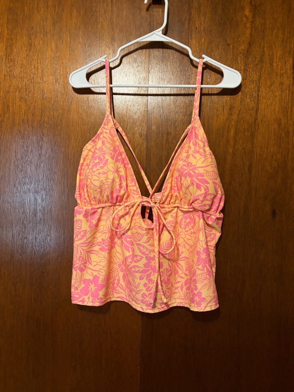 Decree Pink and Peach Tankini Top